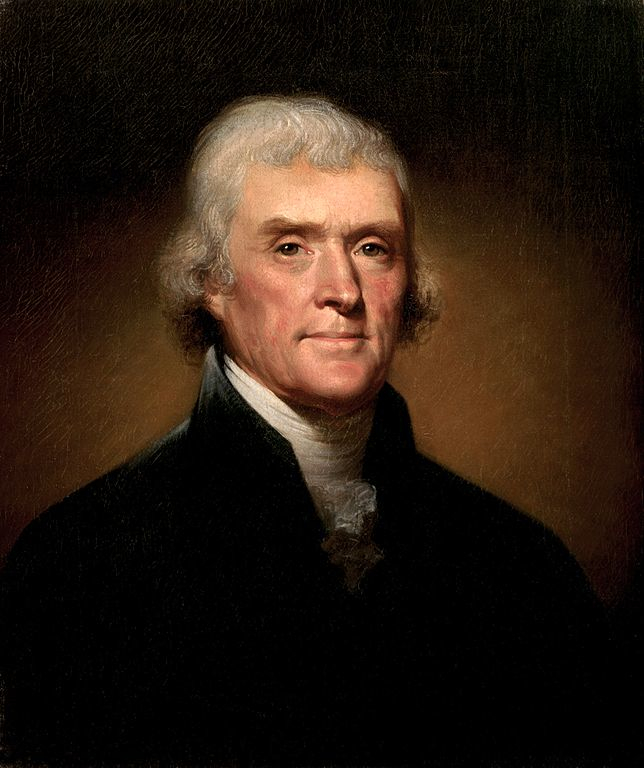  A portrait of Thomas Jefferson