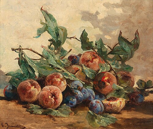 Georges Jeannin, Still Life with Plums and Peaches