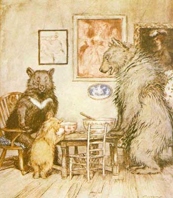 An illustration for Goldilocks and the Three Bears