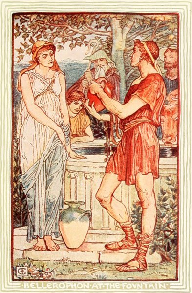 Bellerophon tames the winged horse Pegasus