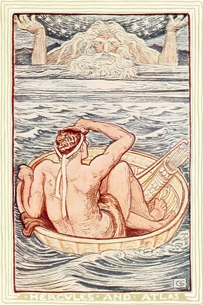 Hercules holds the sky while Atlas fetches golden apples