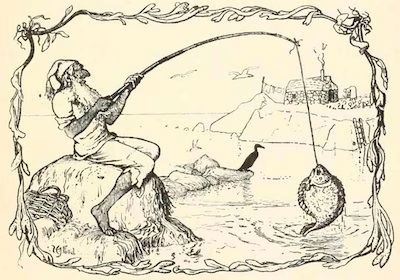 An illustration for The Fisherman and his Wife