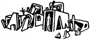 illustration for Frederic Brown's science fiction story Earthmen Bearing Gifts