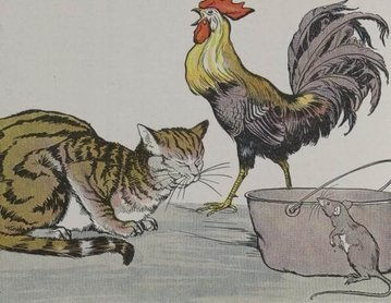 The Cat The Cock And The Young Mouse by Aesop