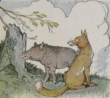 The Wild Boar And The Fox by Aesop