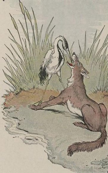 The Wolf And The Crane by Aesop