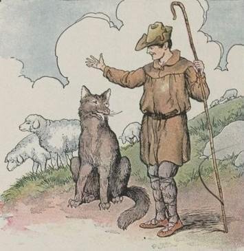 The Wolf And The Shepherd (2nd Fable) by Aesop